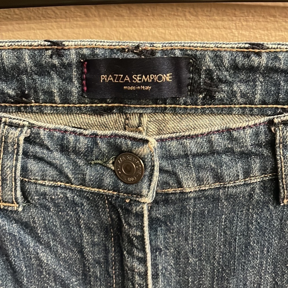 PIAZZA SEMPIONE  made in ITALY women’s boot cut Med wash denim jeans stretch 38 - Picture 3 of 14
